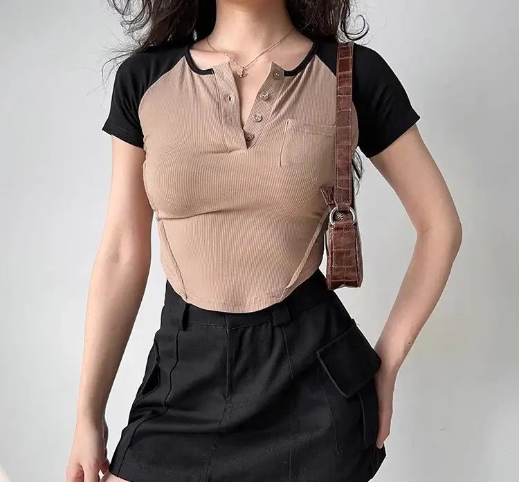 توب جيب جانبي حافه مستديره - بني جوزي