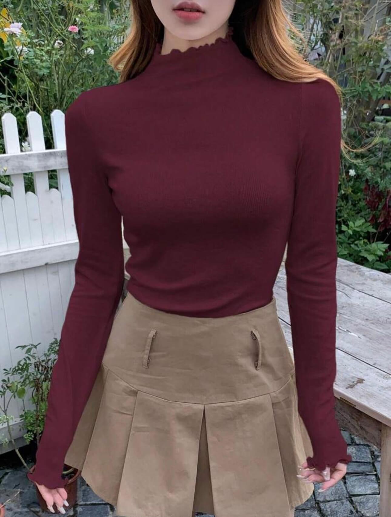 توب هاينك برغندي ماروني قطني