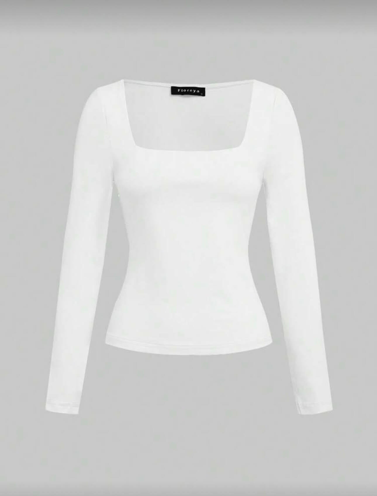 توب فتحه مربعه - لون ابيض