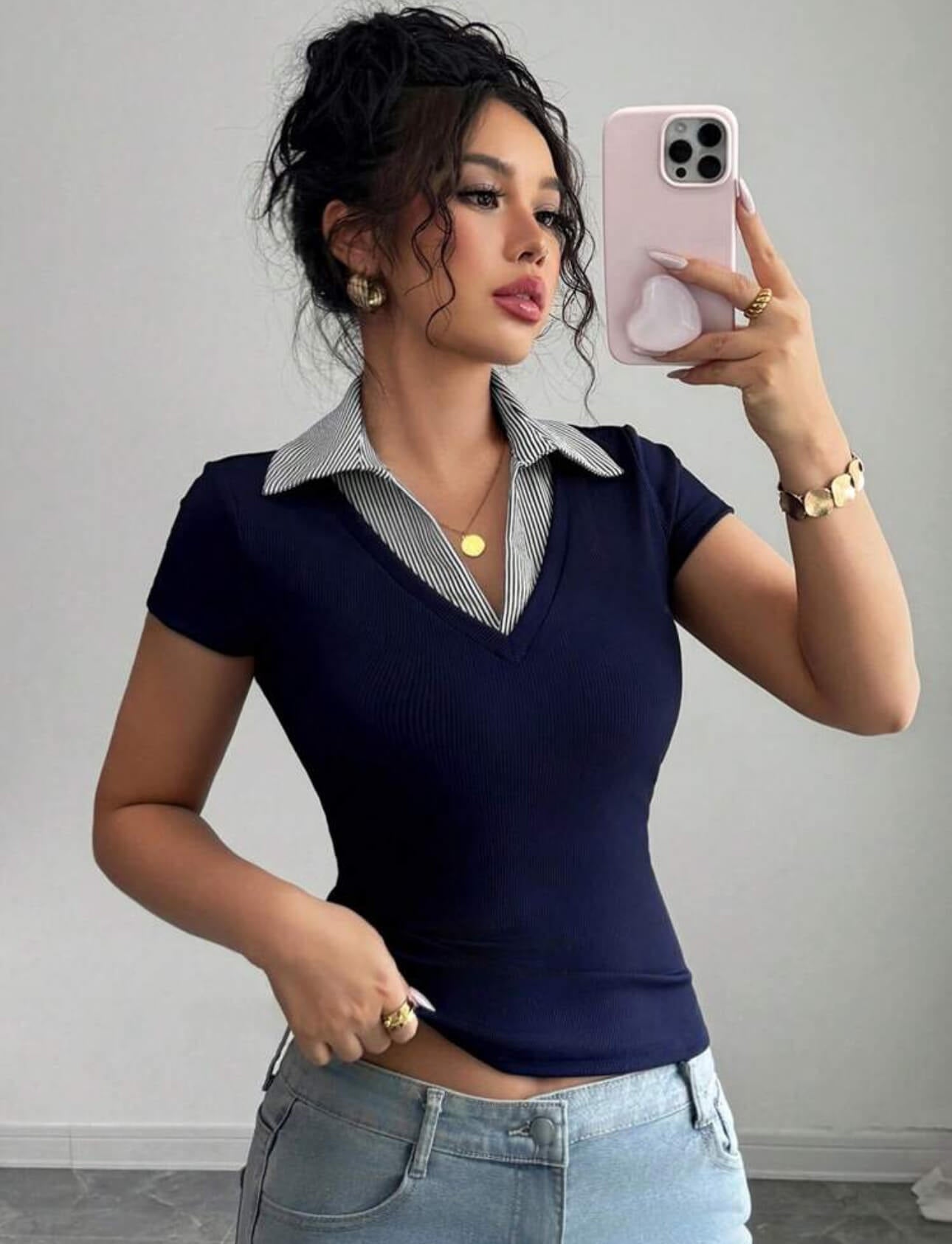 توب نيلي وبع ردن مع ياخه مقلمه