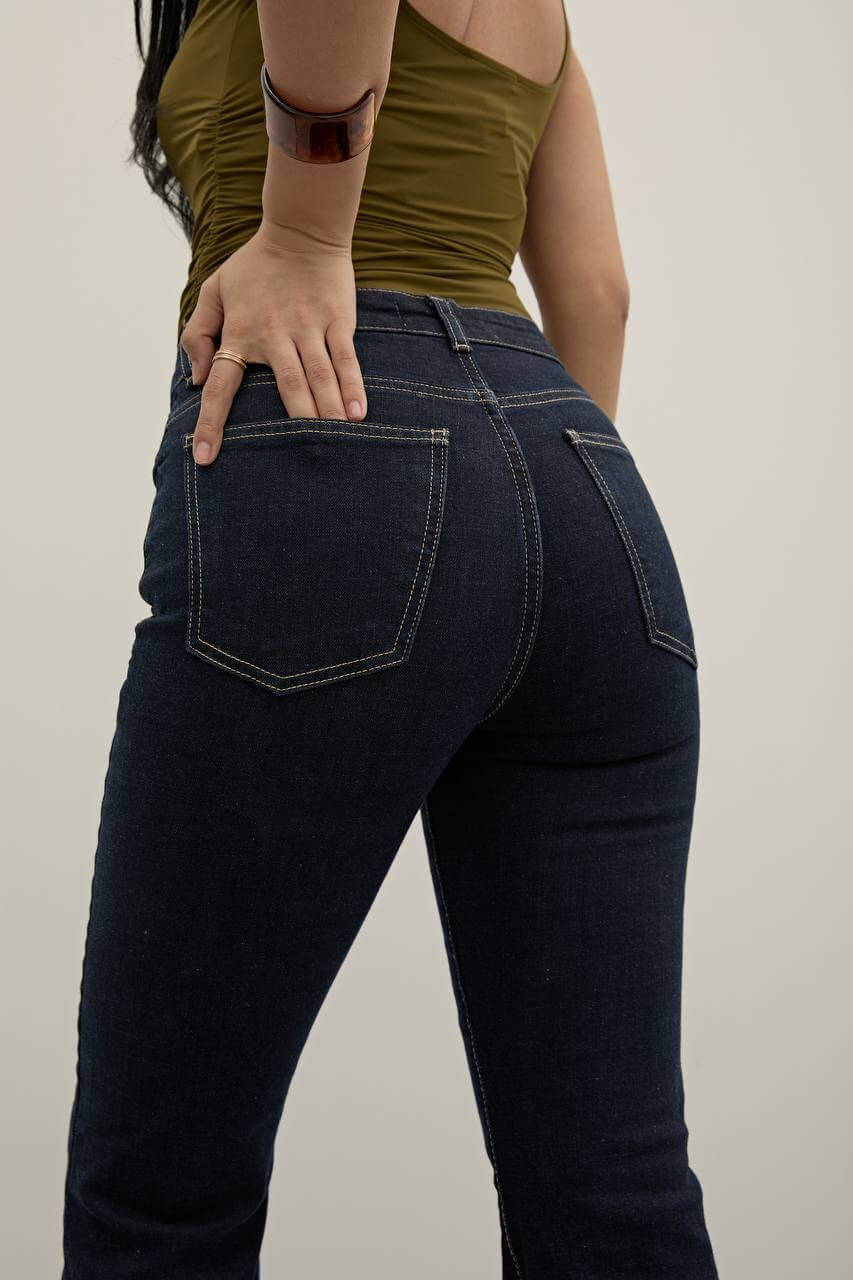 جينز فلاري ازرق غامق - flare jeans dark blue 1428