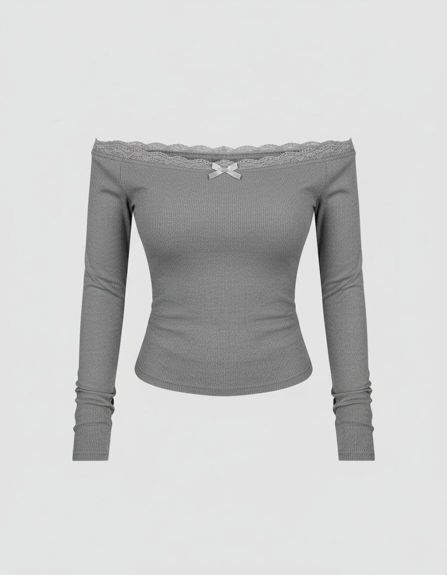 توب دانتيل - رصاصي