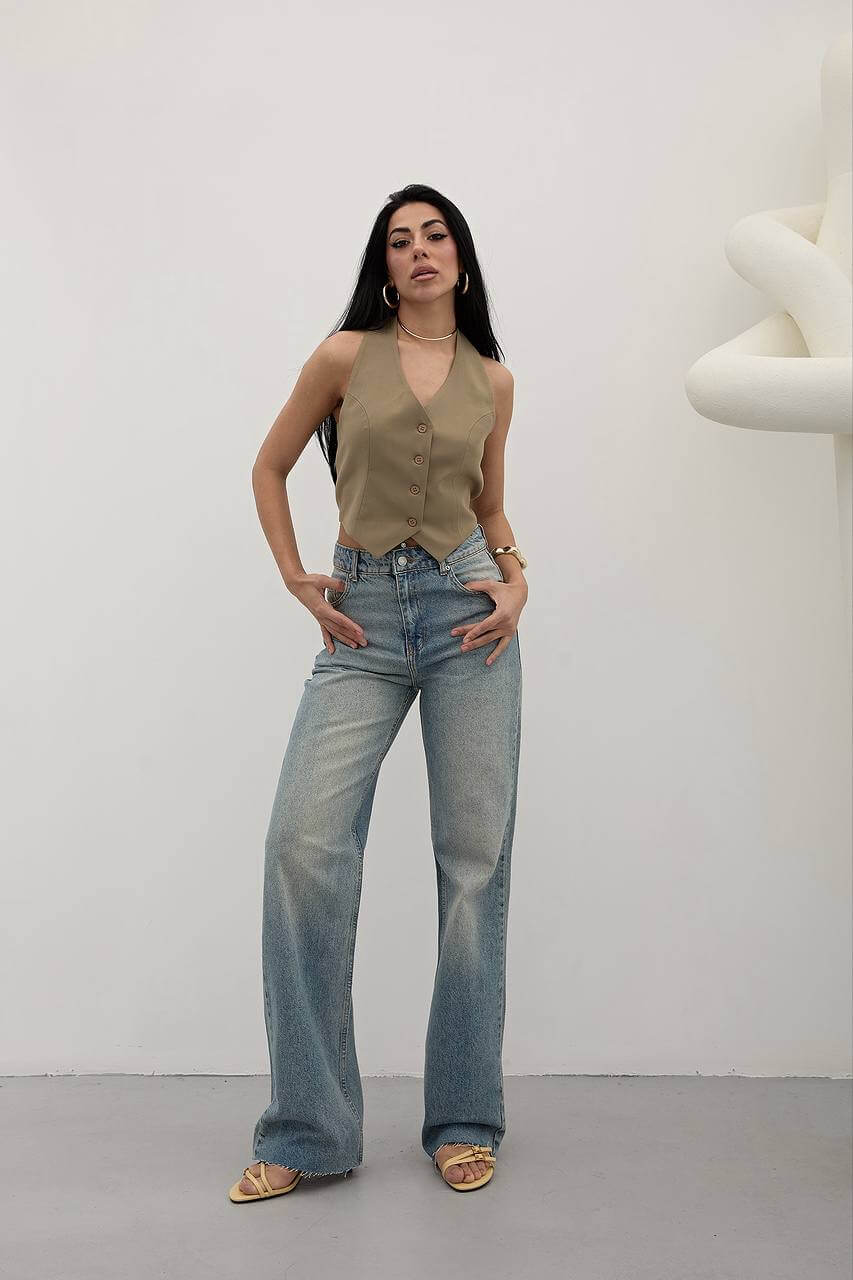 جينز عدل تدرج ازرق - 1912 straight jeans tint mide blue