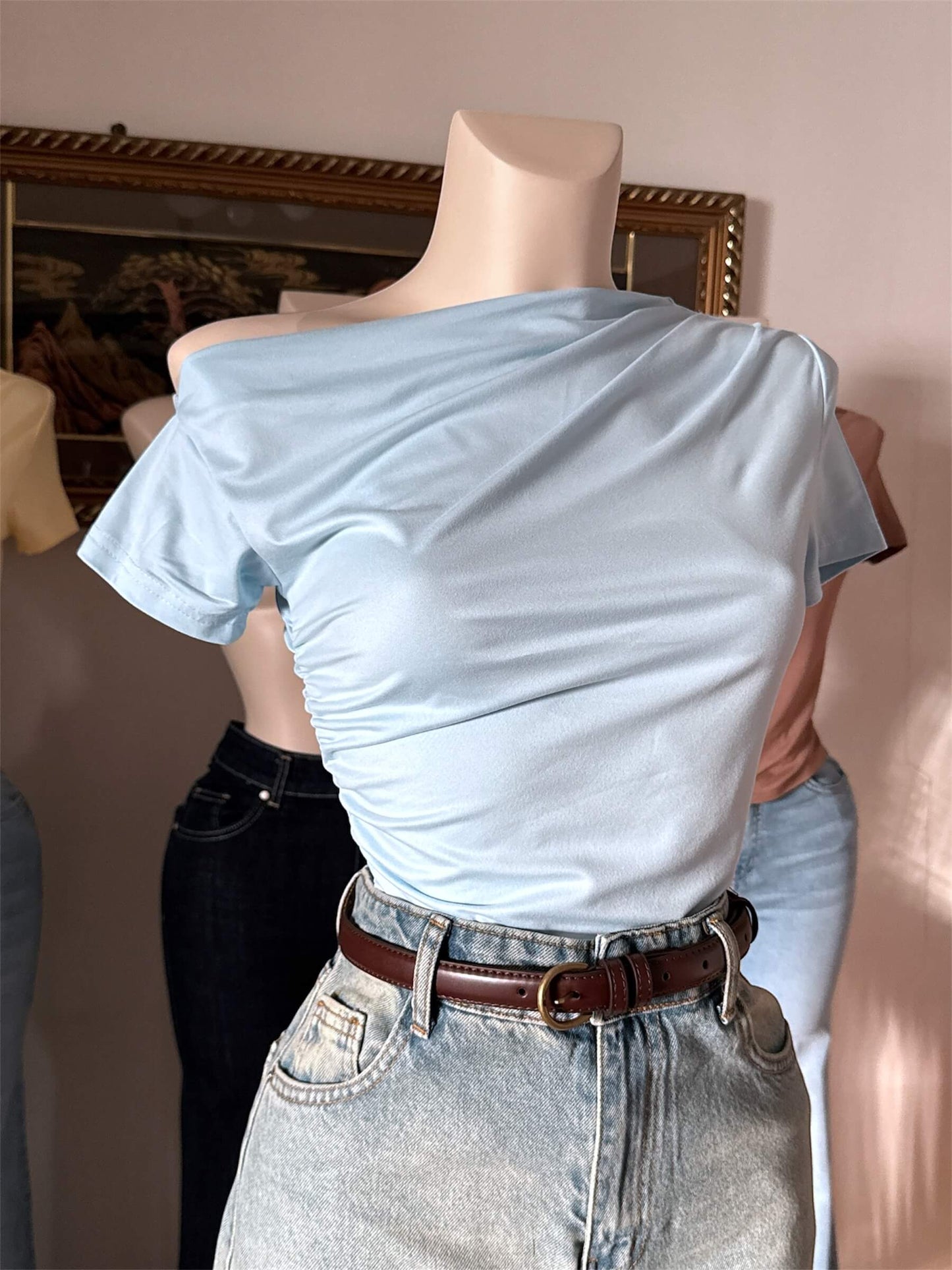 توب one shoulder - سمائي