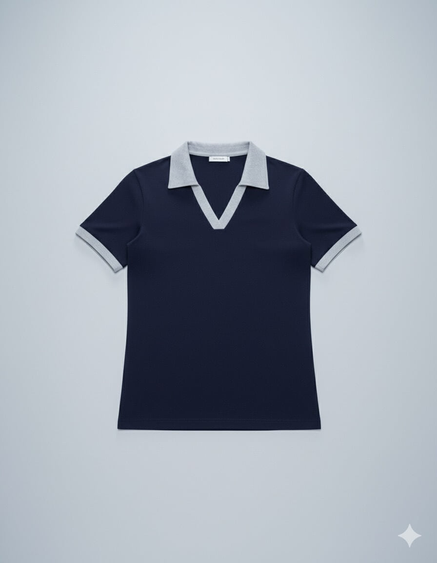 توب ياخة بولو لون نيلي وياخه رصاصي