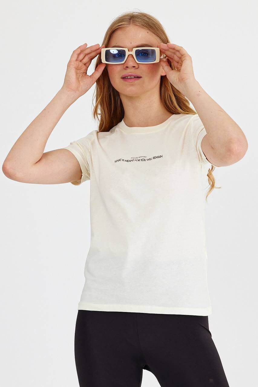 FRIENDLY REMINDER تي شيرت اوف وايت 