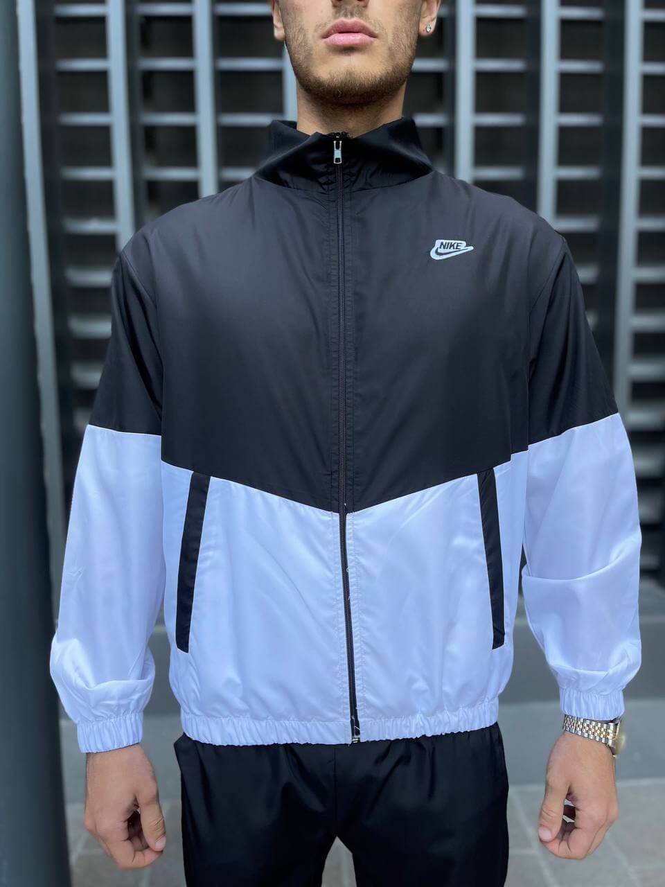 تراك (جاكيت و بجاما) نايك NIKE يونيسكس اسود و ابيض - - E3 -