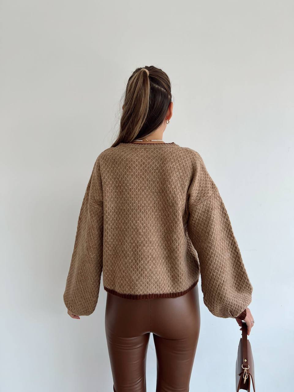 Wool brown Sweater سويتر جوزي صوف 1004