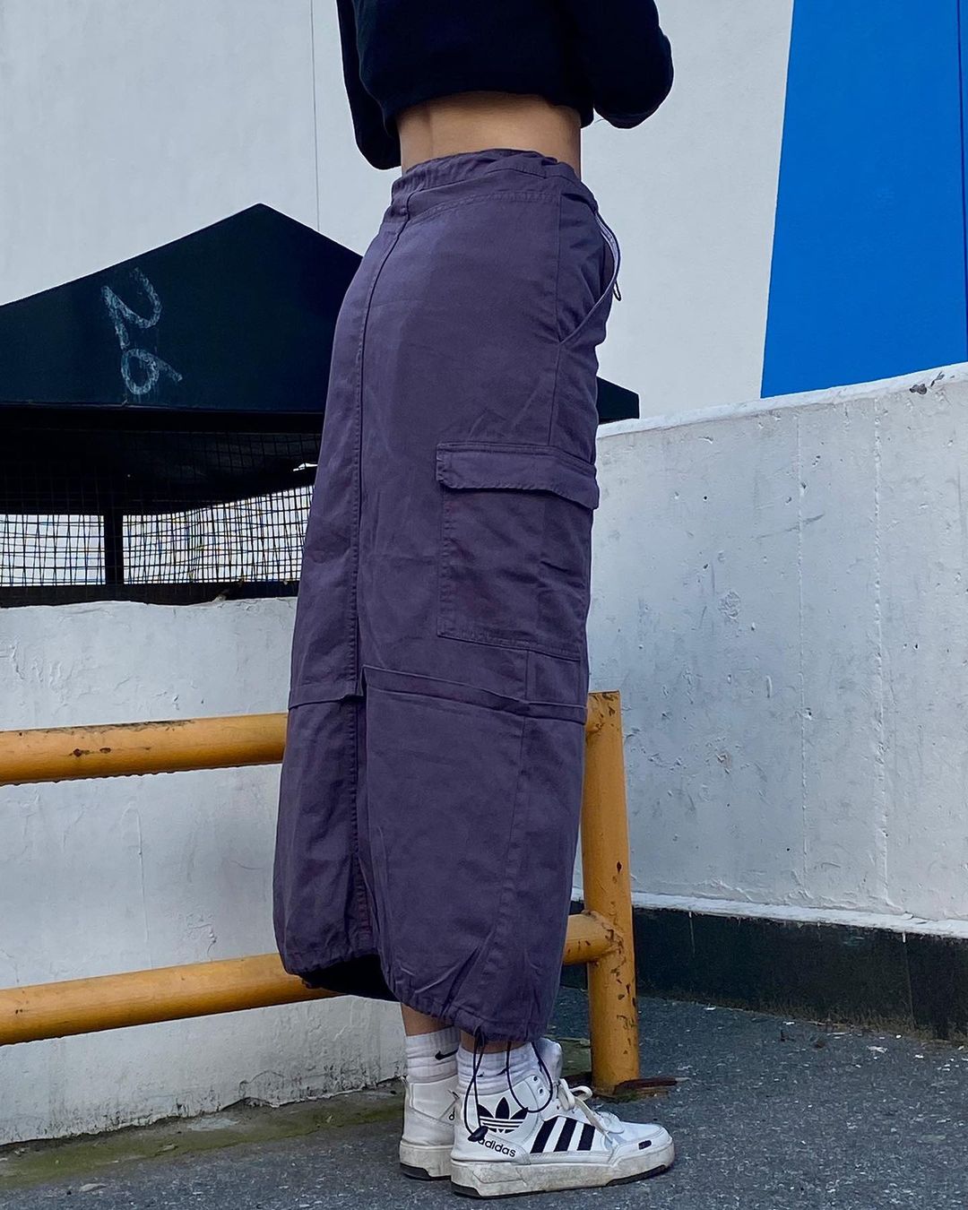 Purple تنوره جينز بنفسجي كارجو -skirt