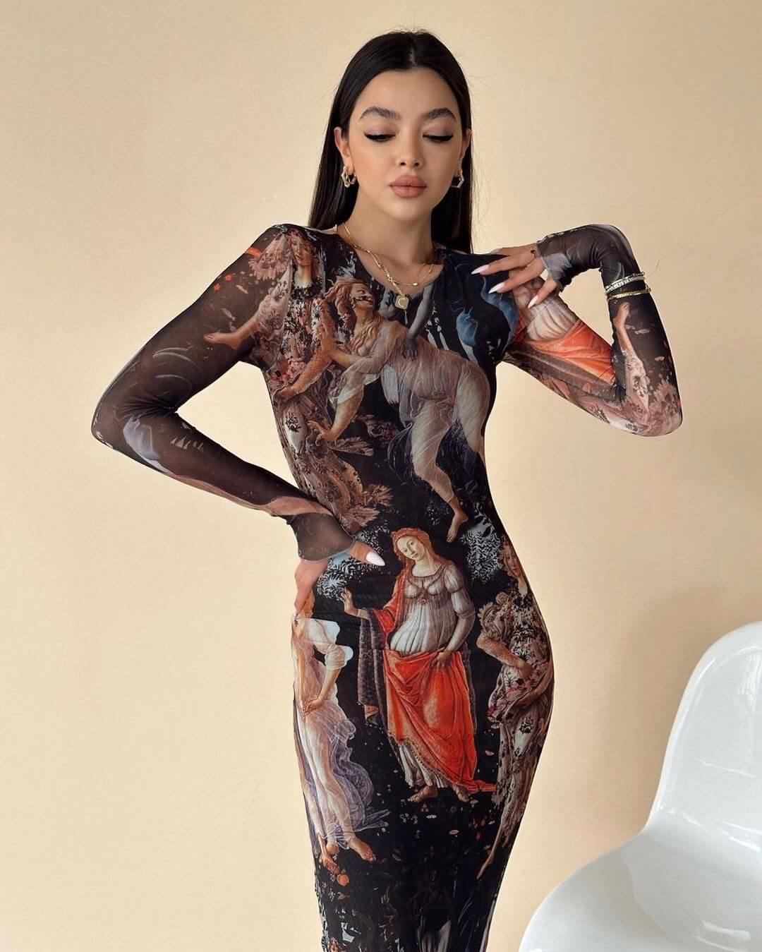 فستان لوحه فنيه the art plate dress 