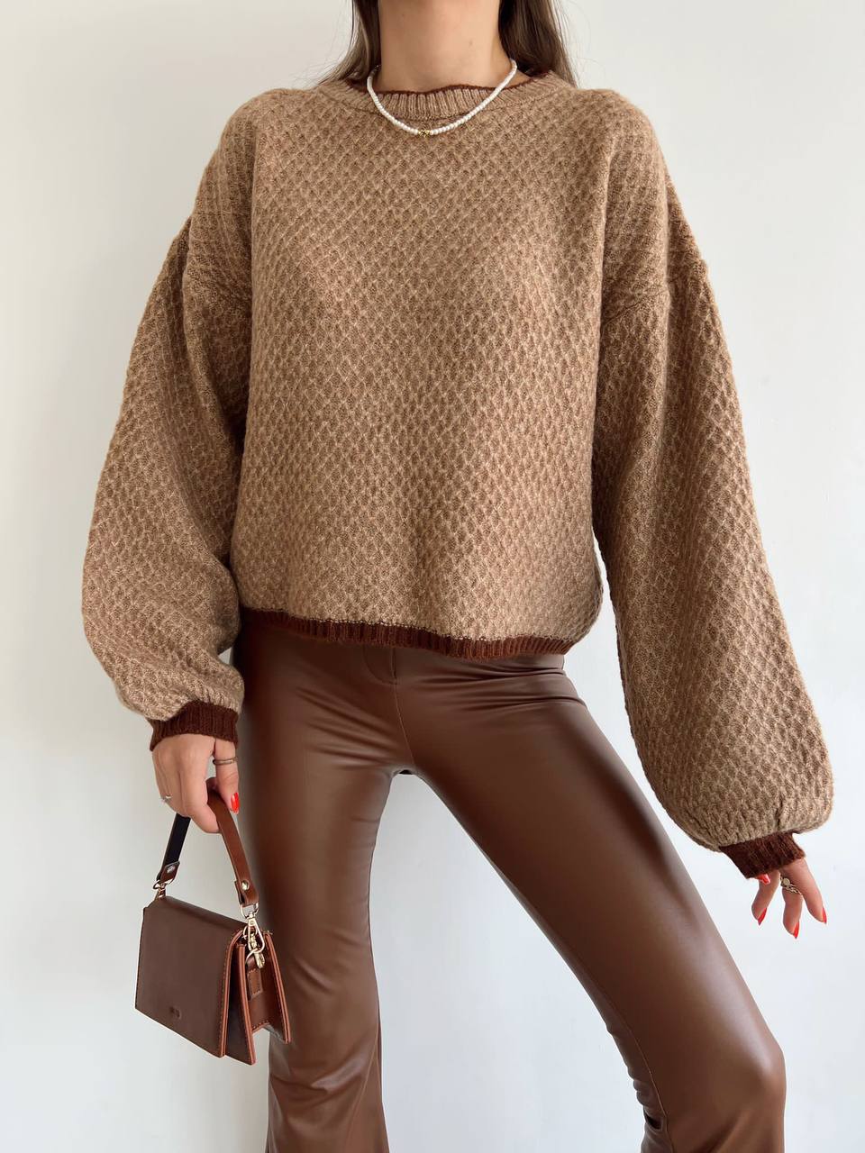 Wool brown Sweater سويتر جوزي صوف 1004