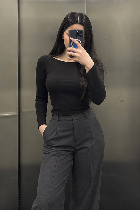 توب ساده شفاف اسود