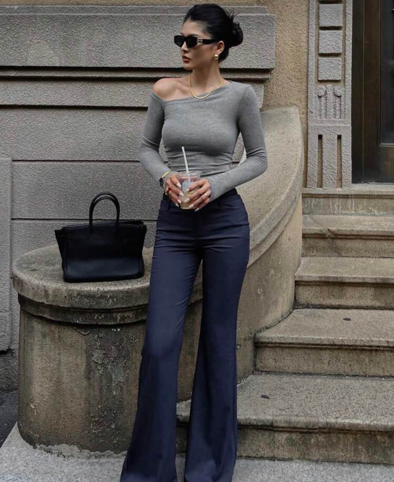 توب ون شولدر بهاري - رصاصي رمادي