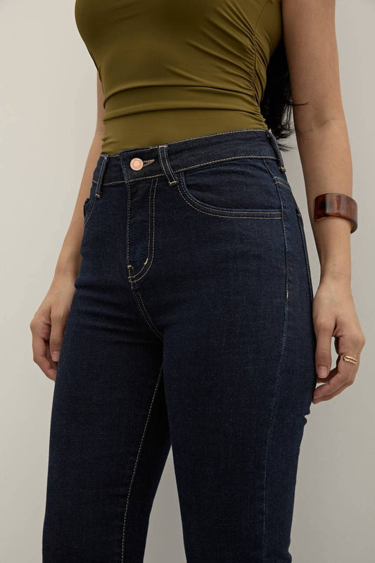 جينز فلاري ازرق غامق - flare jeans dark blue 1428
