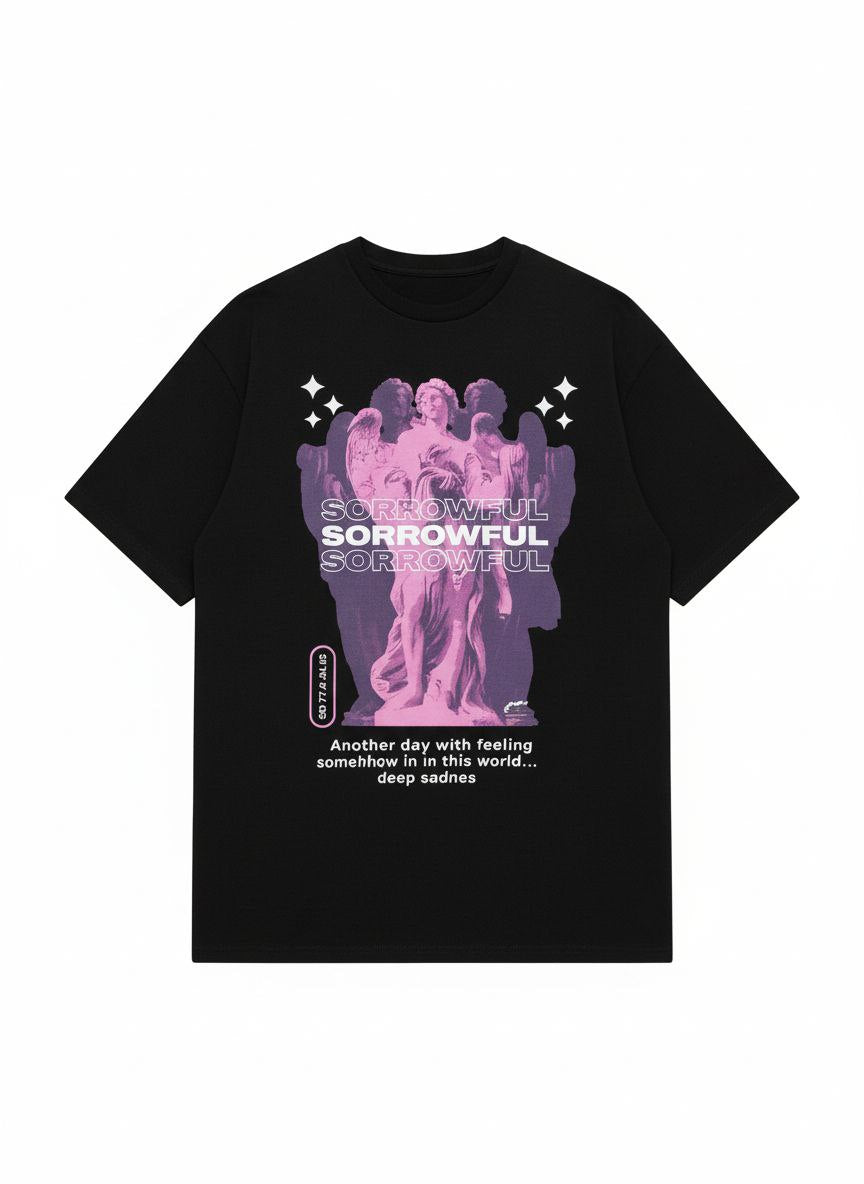 ⁨⁨⁨تي شيرت SORROWFUL اسود اوفر سايز⁩⁩⁩ يونيسكس