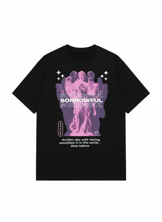 ⁨⁨⁨تي شيرت SORROWFUL اسود اوفر سايز⁩⁩⁩ يونيسكس