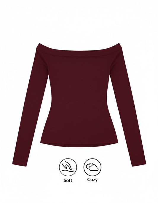 اوف شولدر ماروني اكمام طويله