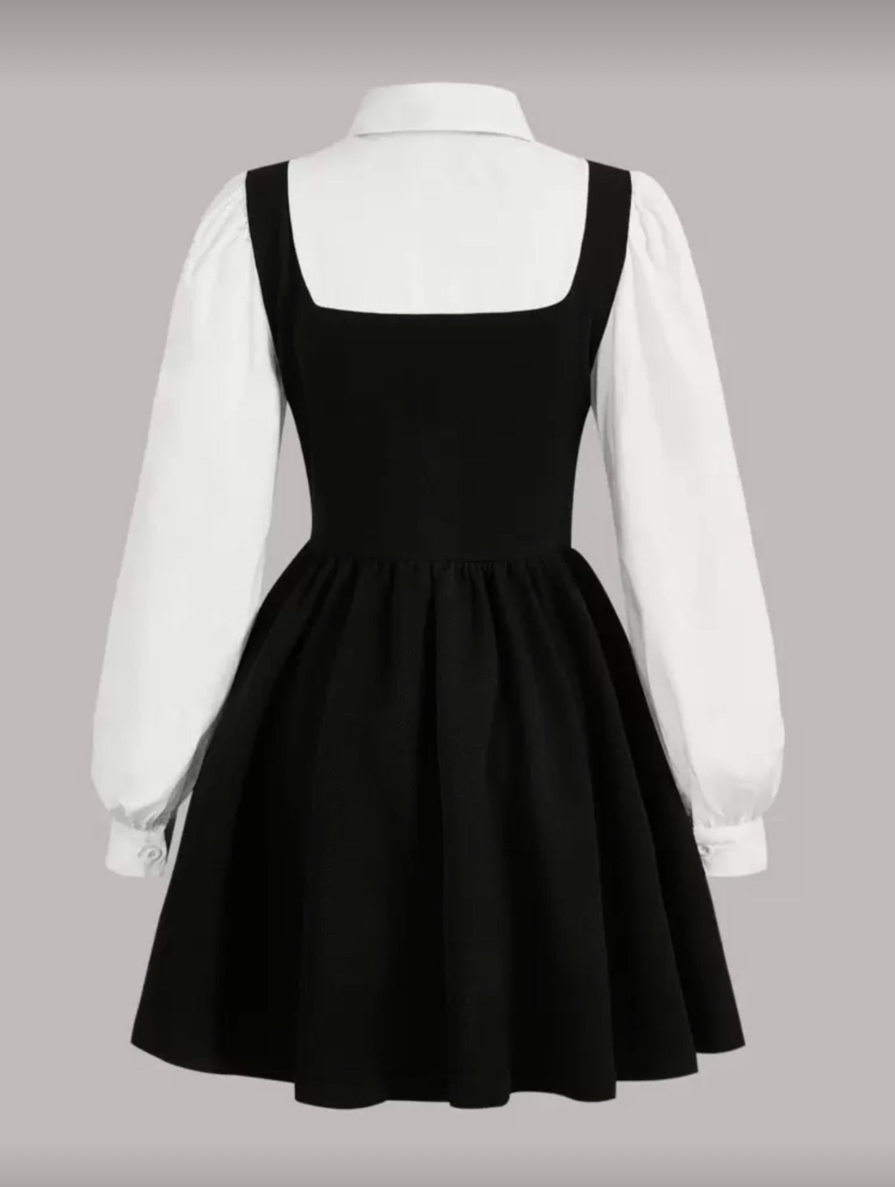 فستان مع قميص متصل وربطة عنق