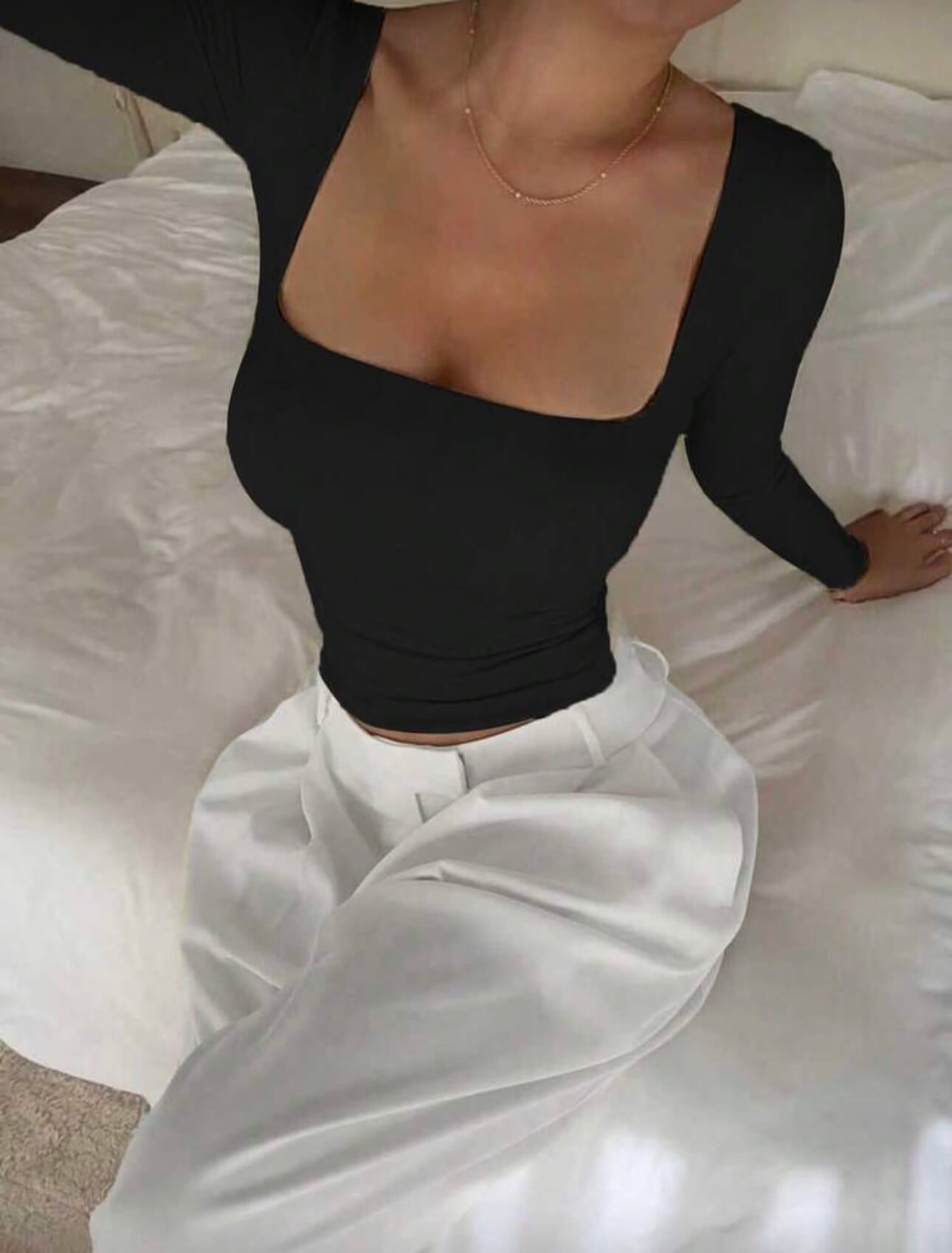 توب فتحه مربعه - لون اسود