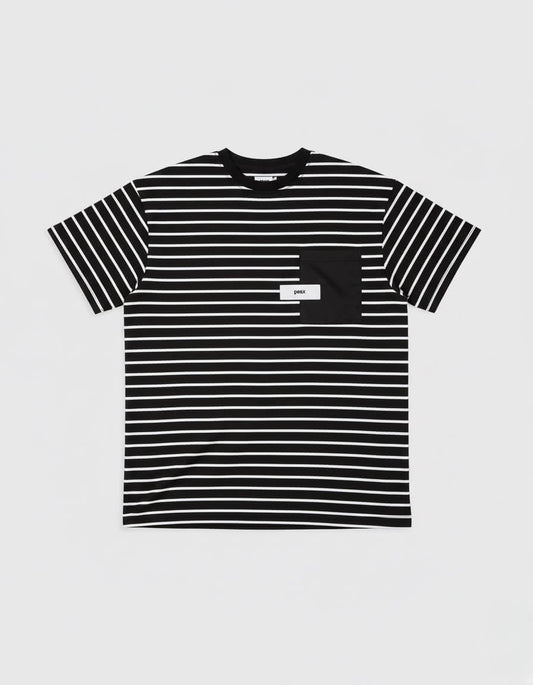 تي شيرت يونيسكس مخطط اسود وابيض Peex -⁩⁩⁩⁩