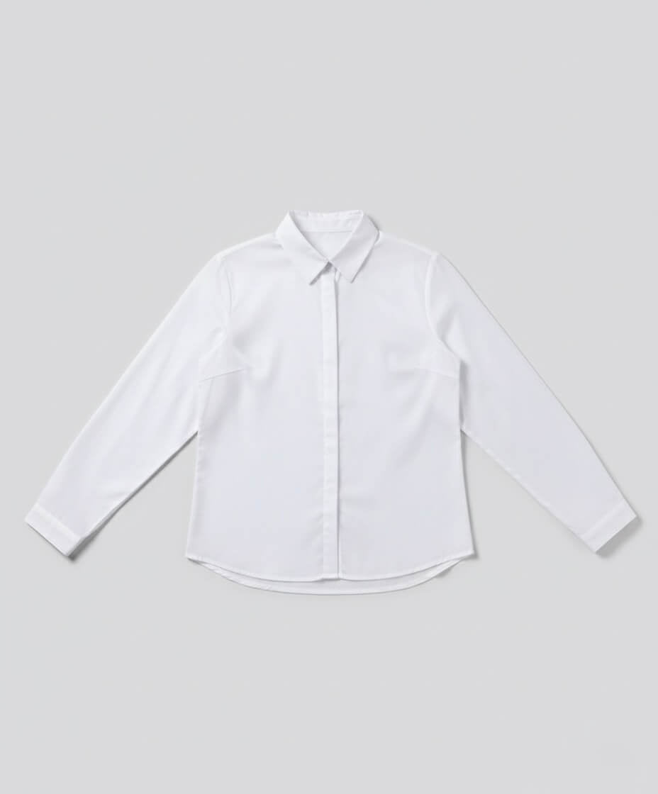 قميص ابيض ساده بدون جيب