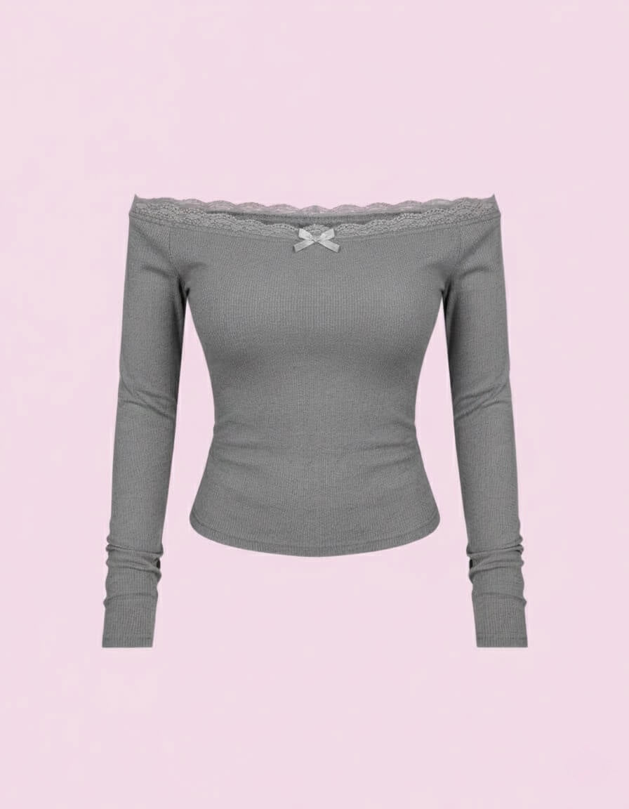 توب دانتيل - رصاصي