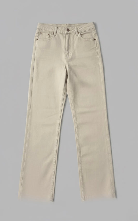 جينز وايد لگ بيجي فاتح  - wid leg  light beige jeans