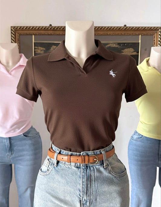 تي شيرت بولو - بني  t shirt
