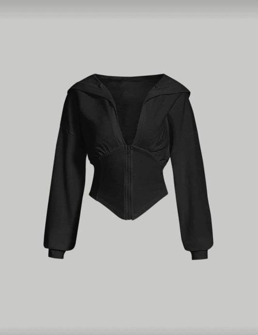 هودي اسود مخصر