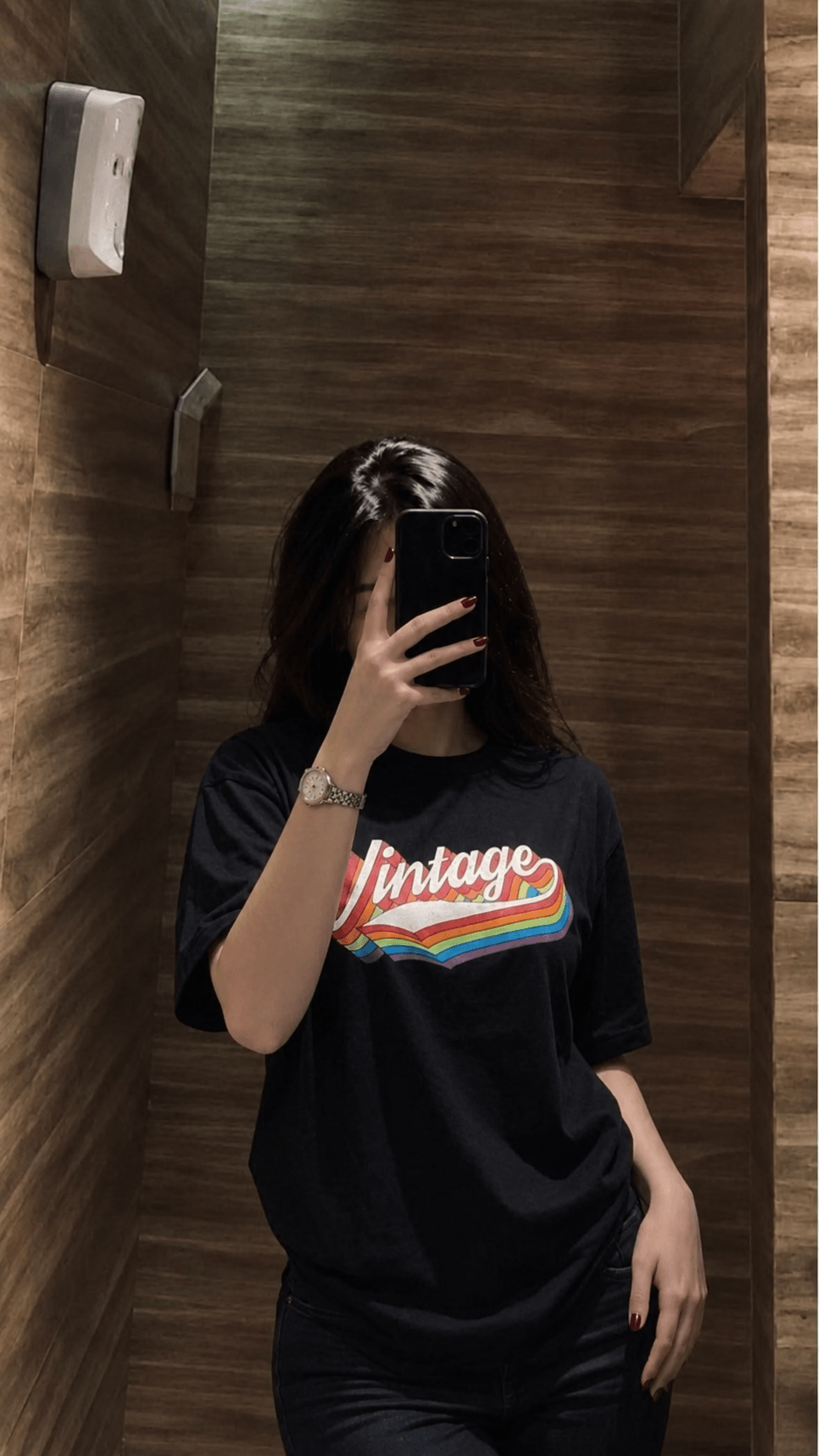 Black ⁨⁨تي شيرت اسود فنتج -vintage t shirt⁩⁩