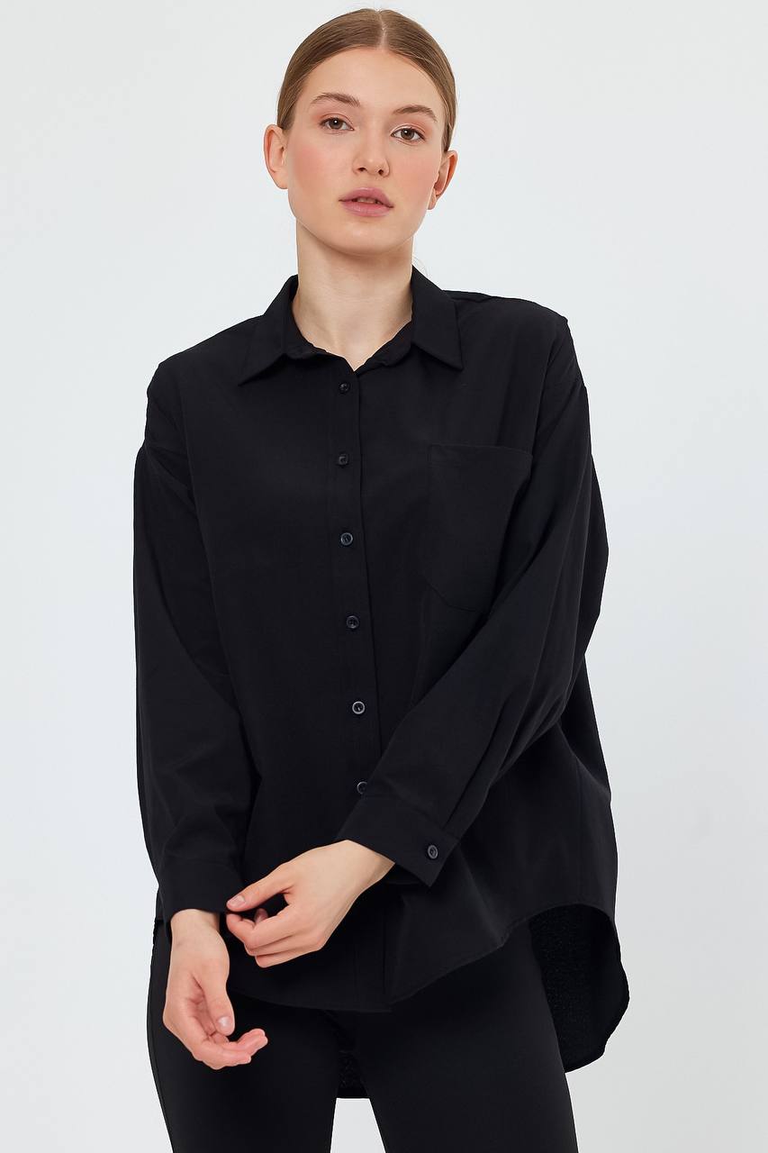 قميص اسود بيسك