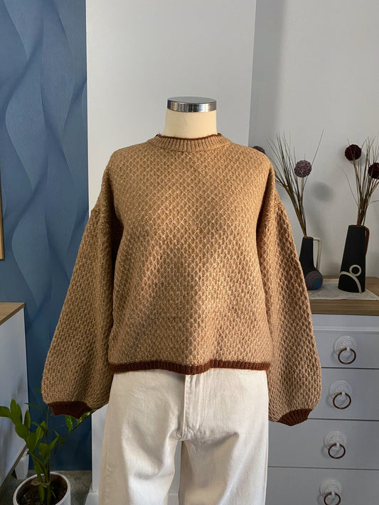 ⁨Wool brown Sweater سويتر جوزي صوف   1004