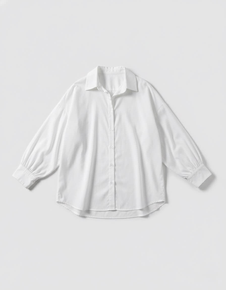 قميص ابيض بيسك اوفر سايز white shirt basic
