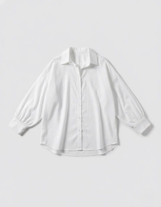 قميص ابيض بيسك اوفر سايز white shirt basic