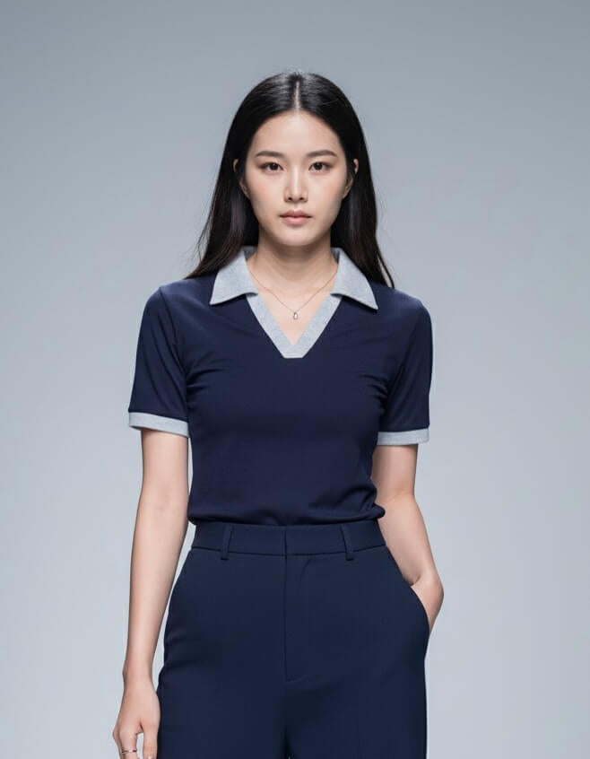 توب ياخة بولو لون نيلي وياخه رصاصي