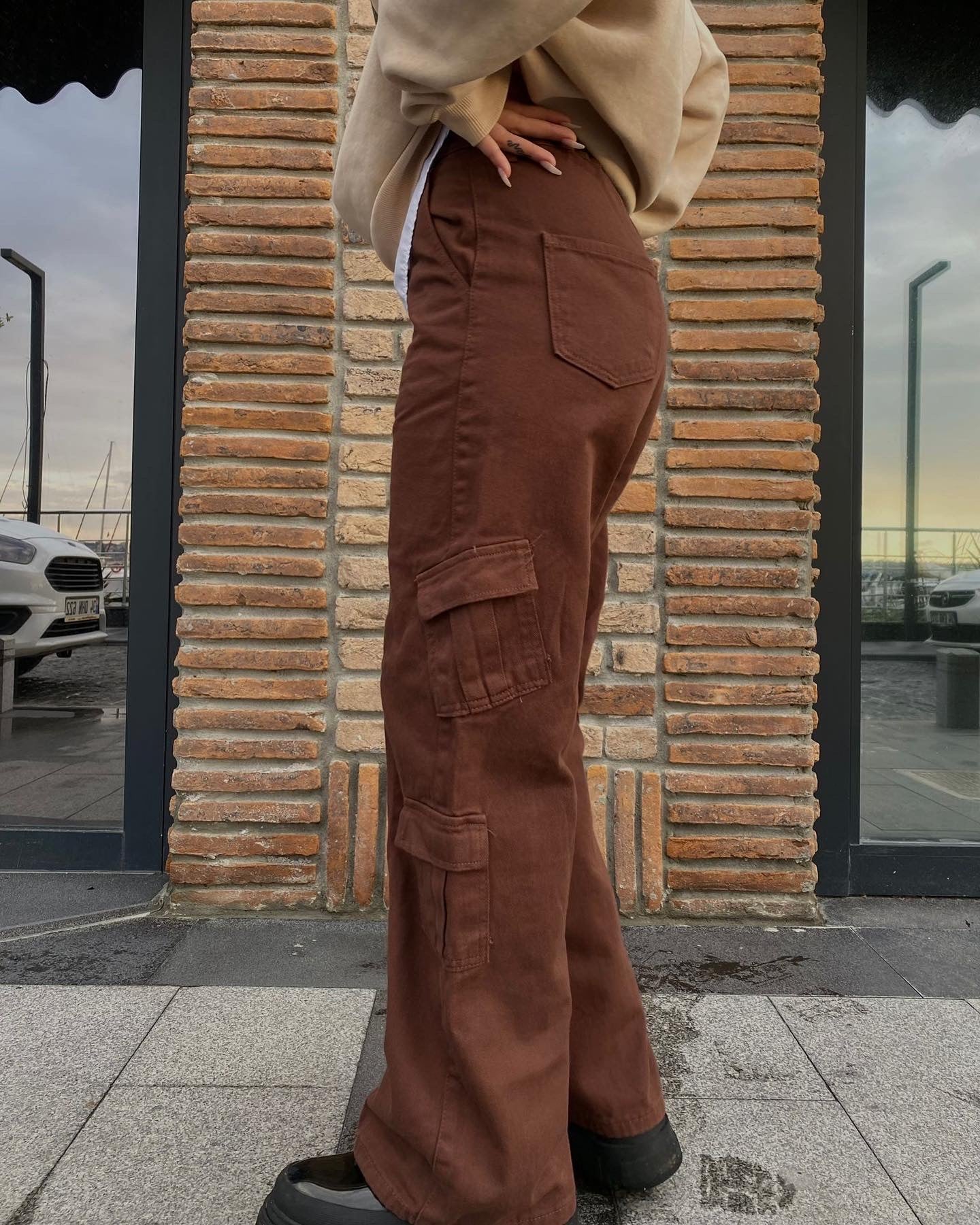 ⁨⁨⁨ بنطرون كي تو واي كار⁩⁩جو جوزي 121 -brown y2k cargo pants⁩