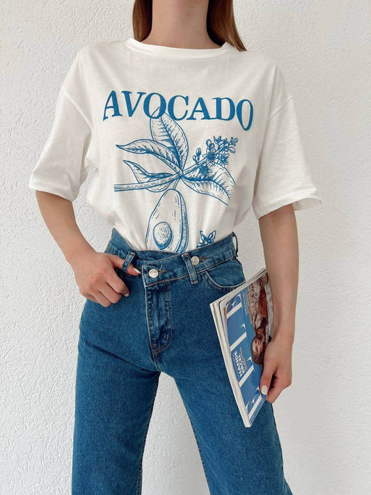 ⁨⁨⁨⁨تي شيرت ابيض افوكادو -avocado t shirt white ⁩⁩⁩⁩ i4