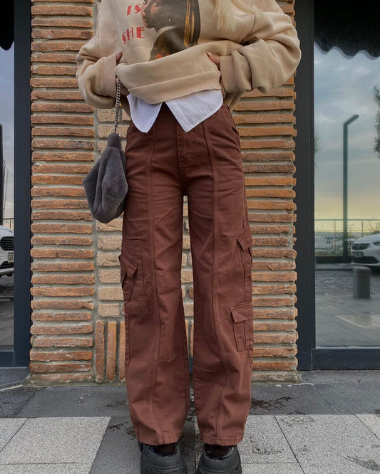 ⁨⁨⁨ بنطرون كي تو واي كار⁩⁩جو جوزي 121 -brown y2k cargo pants⁩